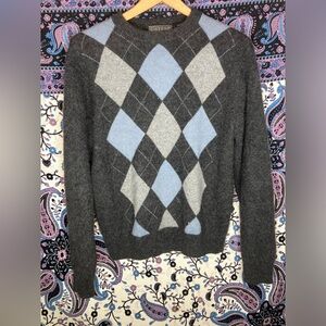 Giasone argyle 100% cashmere sweater M